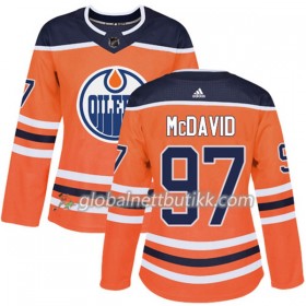 Edmonton Oilers Hockeydrakt Connor McDavid 97 2017-2018 Orange Adidas Authentic - Dame